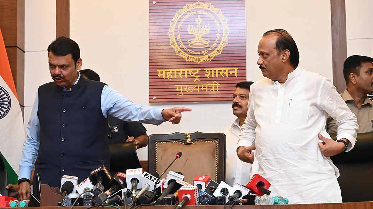 Test of toughness: Fadnavis with NCP leader and Deputy Chief Minister Ajit Pawar. Fadnavis will have to convince allies like Pawar if he intends to act against errant ministers | Amey Mansabdar