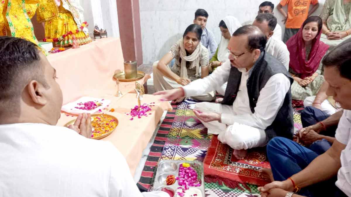 Pride of petwar: Justice Surya Kant performs a puja at his ancestral village, Petwar.