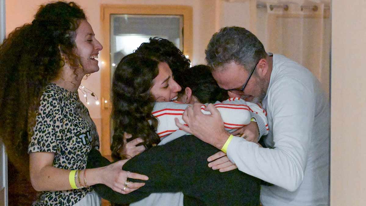 Embraced in love: Romi Gonen with her loved ones at Sheba Medical Center in Ramat Gan, Israel, after her release from Gaza | Reuters