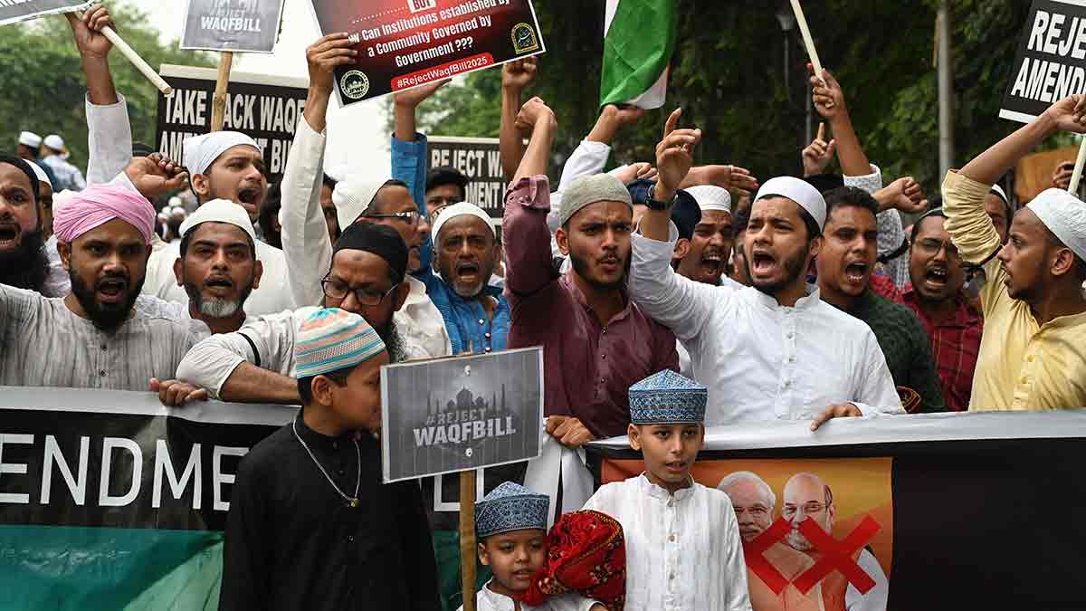 Anger is apparent: A protest in Kolkata against the Waqf (Amendment) Act on April 4 | Salil Bera