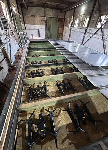 Major hit: A handout photograph shows Ukrainian military drones | AFP