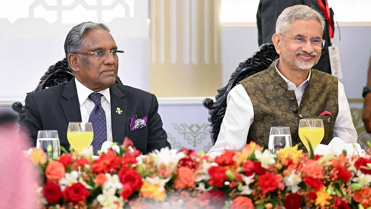 Rekindling bonhomie: Mohamed Waheed and S. Jaishankar.
