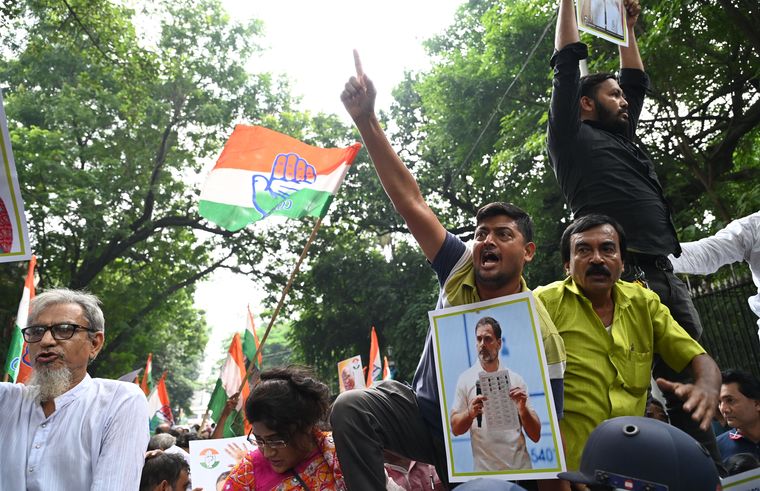 Mandate maelstrom: Congress supporters in Kolkata protesting the Special Intensive Revision of electoral rolls | Salil Bera