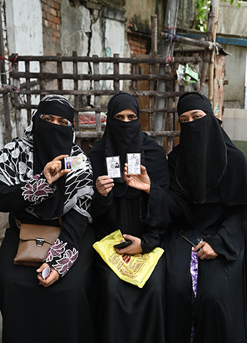 Identity crisis: (From left) Tabassum Naz’s parents are on the electoral roll, but she is not; Nooraisa Khatoon said she had all the documents, but her name was deleted; Rukhsar Naaz­—three of her nine family members were deleted | Salil Bera