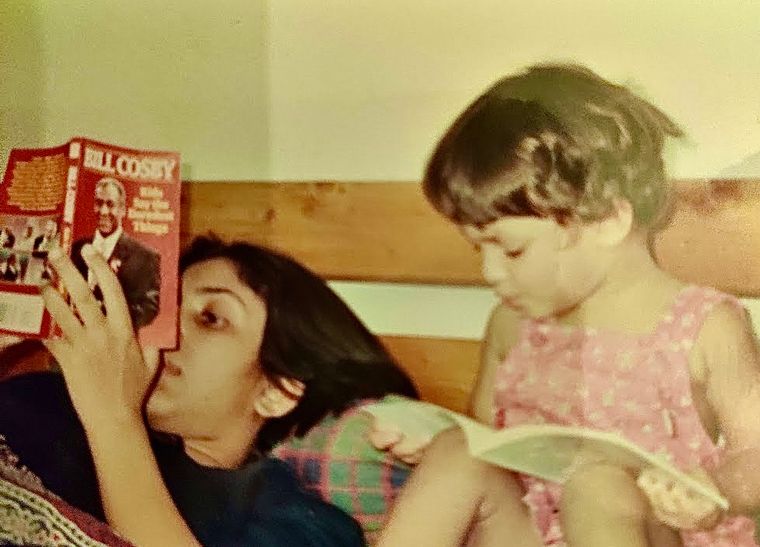 Down memory lane: A childhood photo of Nayantara with Anuja.