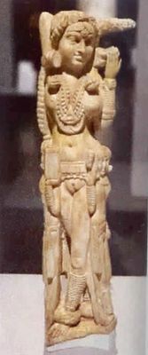 From india, with love: A carved indian ivory figure of a pouting courtesan found preserved in the ashes of Pompeii.