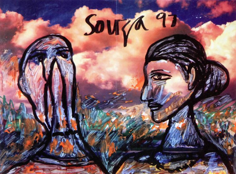 'Chemical alteration and marker on magazine paper' 1997 | Courtesy Dhoomimal Gallery