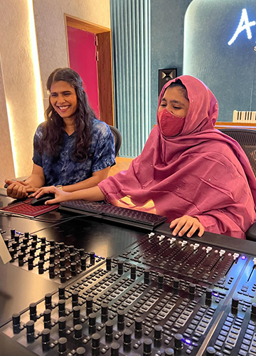Sound of music: Khatija with Halitha Shameem in whose film Minmini, she debuted as composer | Instagram@khatija.rahman