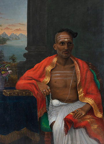 Portrait of Subramanyan Namboothiripad of Akavoor Mana, Cochin - Attributed to Madhava Warrier Oil on canvas, early 20th century