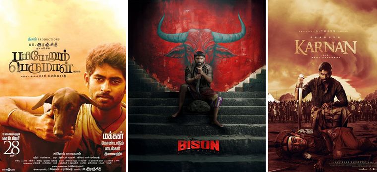 Poster perfect: (From left) Pariyerum Perumal, Bison Kaalamaadan and Karnan.