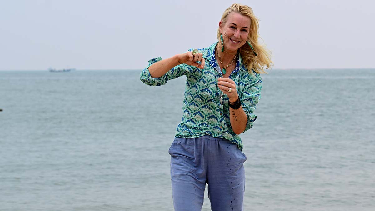 Return journey: Caroline Casey at Kappad beach in Kozhikode | Sajeesh Sankar