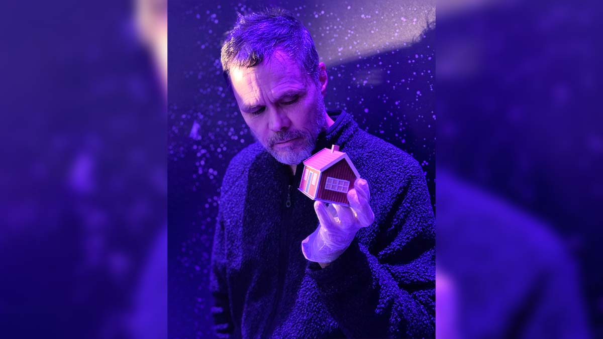 Art and the artist: Mikael Genberg with his Moonhouse.