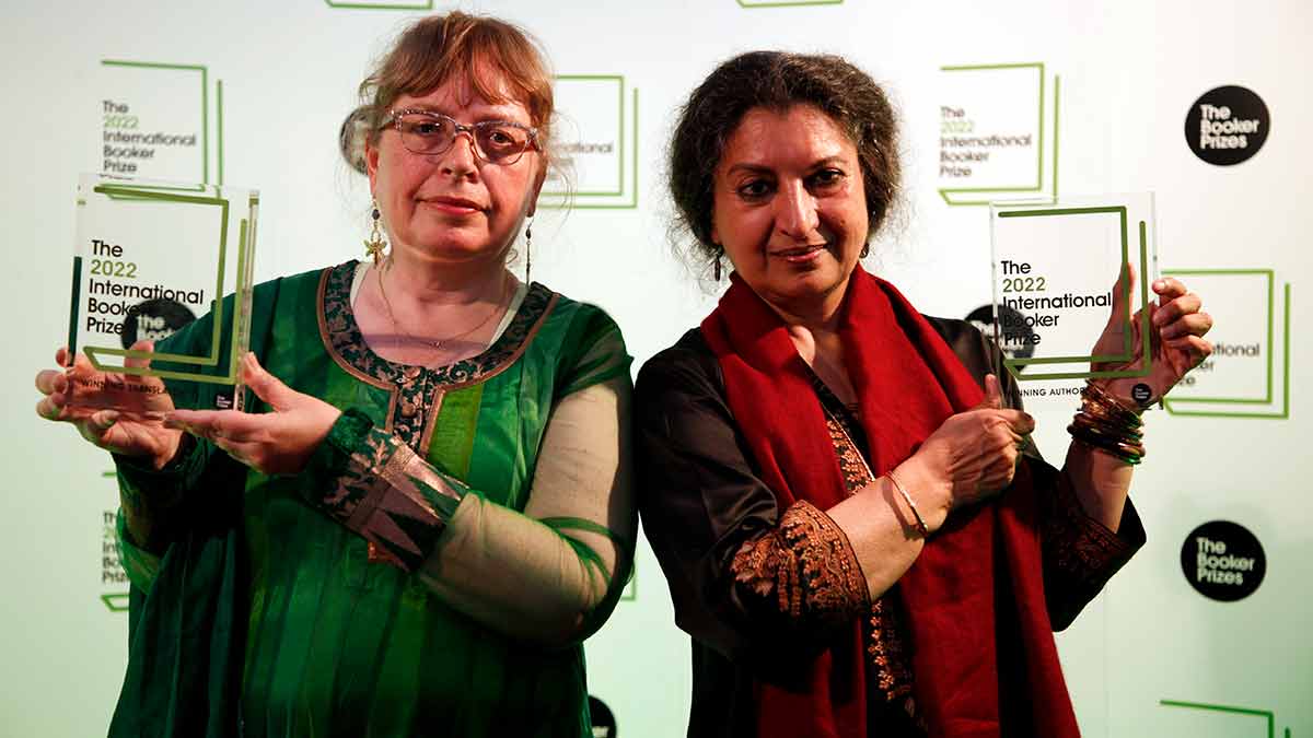 Pen pals: Translator Daisy Rockwell (left) and writer Geetanjali Shree won the International Booker Prize in 2022 for Tomb of Sand | PTI