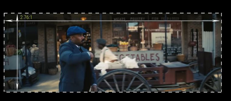 The long and short of it: A screen grab from Ryan Coogler’s explainer video, showing the change during the aspect-ratio shift in Sinners | Courtesy youtube@Kodak