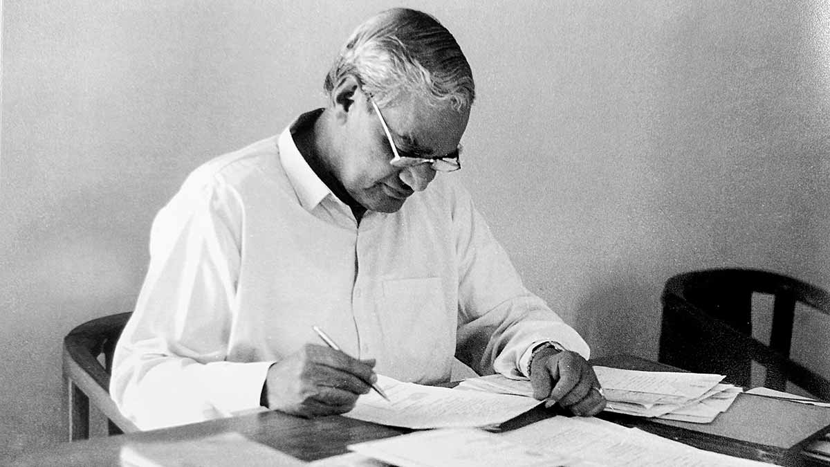 Man of the masses: Vajpayee catching up on his correspondence
