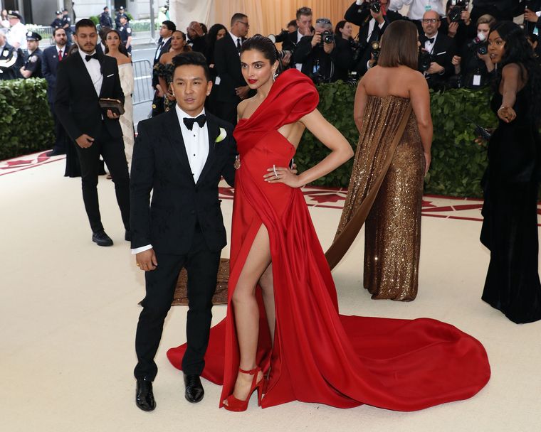 Passion for fashion: Deepika Padukone with Gurung at the Met Gala 2018 | Getty Images
