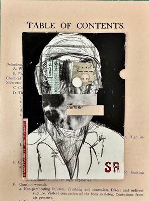 An artwork based on an old surgical book from the hospital.