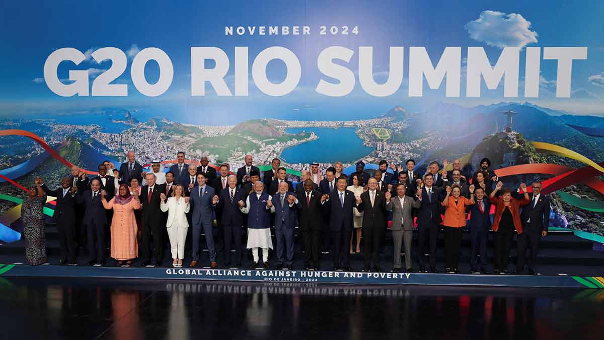 All present and correct: The G20 group photo in Brazil with all participants | Reuters
