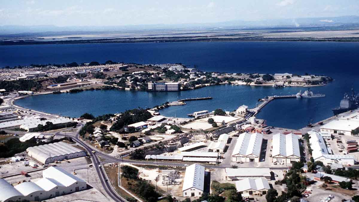 War and peace: An aerial view of the Guantánamo naval station in 1995 | Shutterstock