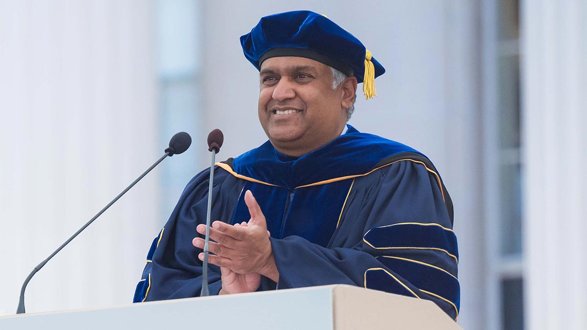 Get, set, go: Anantha Chandrakasan at the 2025 MIT commencement ceremony for the School of Engineering | MIT Office of the Provost
