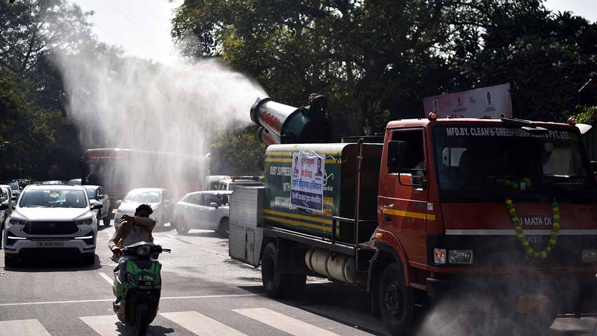 Clean-up act: Anti-smog guns being used to sprinkle water in Delhi | Kritajna Naik