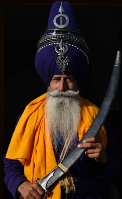 Vim and vigour: a Nihang Sikh with his sword.