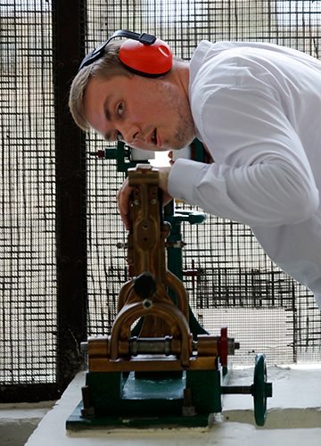 A Russian engineer inspects the AK-203 at the same facility | Pawan Kumar
