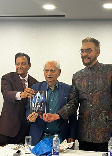 With filmmaker Ramesh Sippy (middle) and actor Kabir Bedi at the recent book launch in Mumbai.