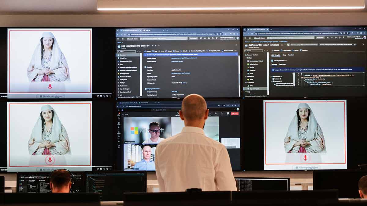 Machine of grace: Experts at Albania’s National Agency for Information Society, which developed Diella, the world’s first AI-powered virtual minister | AP