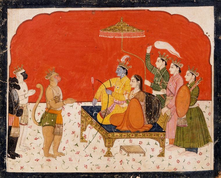The perfect king: Rama's Court, a painting from the Los Angeles County Museum of Art.