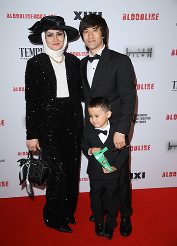 Red carpet moment: Abbas, his wife, Heena, and their elder son, Almas, attend the Bloodline London premiere | Getty Images