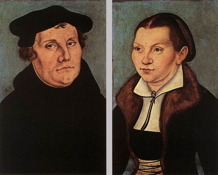 Portraits of Martin Luther and wife Katharina | Lucas Cranach the Elder