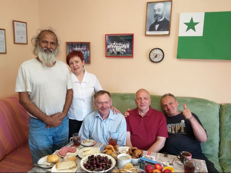 Travel tales: Adinarayana with friends from an Esperanto club in Krasnoyarsk city in Siberia.