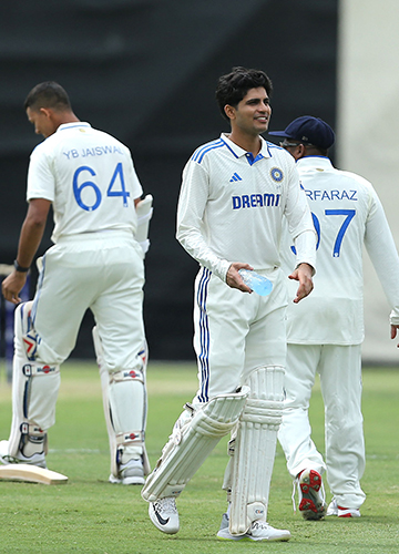 Time to step up: (From left) Yashasvi Jaiswal, Shubman Gill and Sarfaraz Khan | AFP