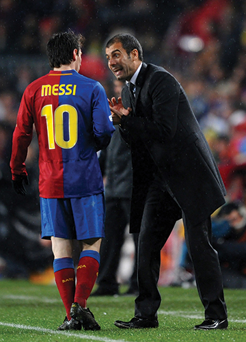 Genius unleashed: Guardiola with Messi in 2008. He created the right structure around Messi, rather than overwhelming him with instructions | Getty Images