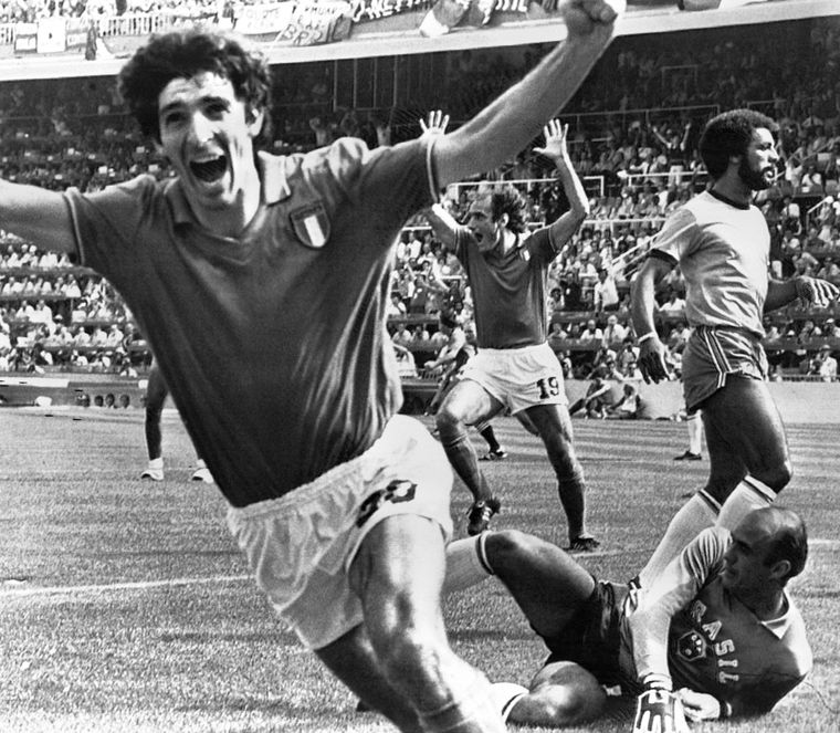 Football Heritage: Paolo Rossi celebrates against Brazil at the 1982 World Cup | AP