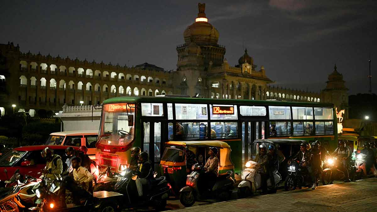 Standstill city: Traffic jam in Bengaluru. Critics blame delayed local body polls for the city’s infrastructure problems | AFP