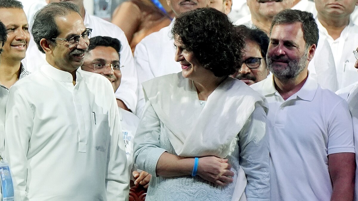 Hand-picked ally: Uddhav Thackeray with Priyanka and Rahul Gandhi. Central Congress leaders are seen as being in awe of Uddhav, but state leaders do not value him | PTI