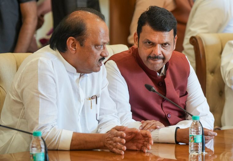 Ally ache: Fadnavis (right) with Ajit Pawar | PTI