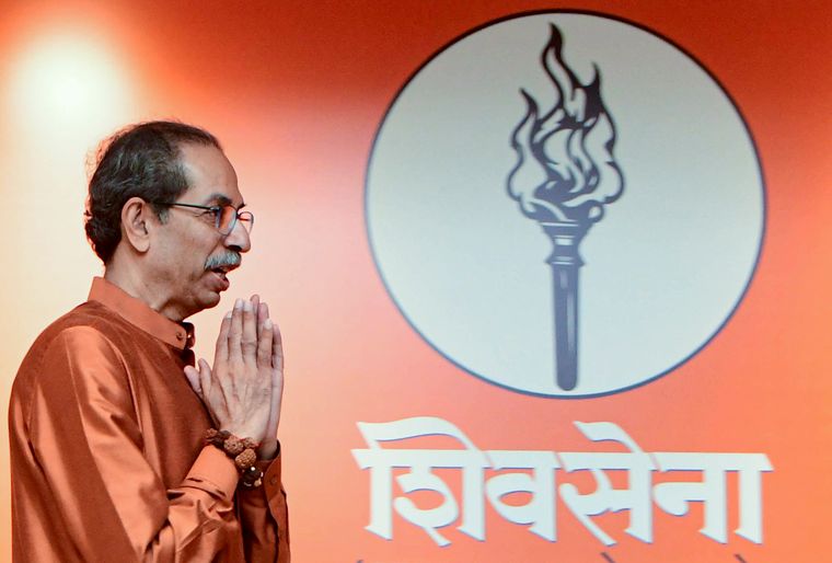 Down but not out: Uddhav Thackeray at a news conference at Shiv Sena Bhavan on January 17 | PTI