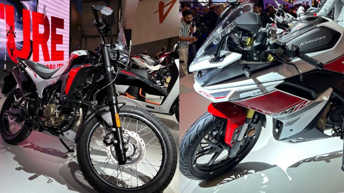 The new Xpulse 210 (left) and Karizma XMR 250 showcased at EICMA 2024 in Milan | Car & Bike 
