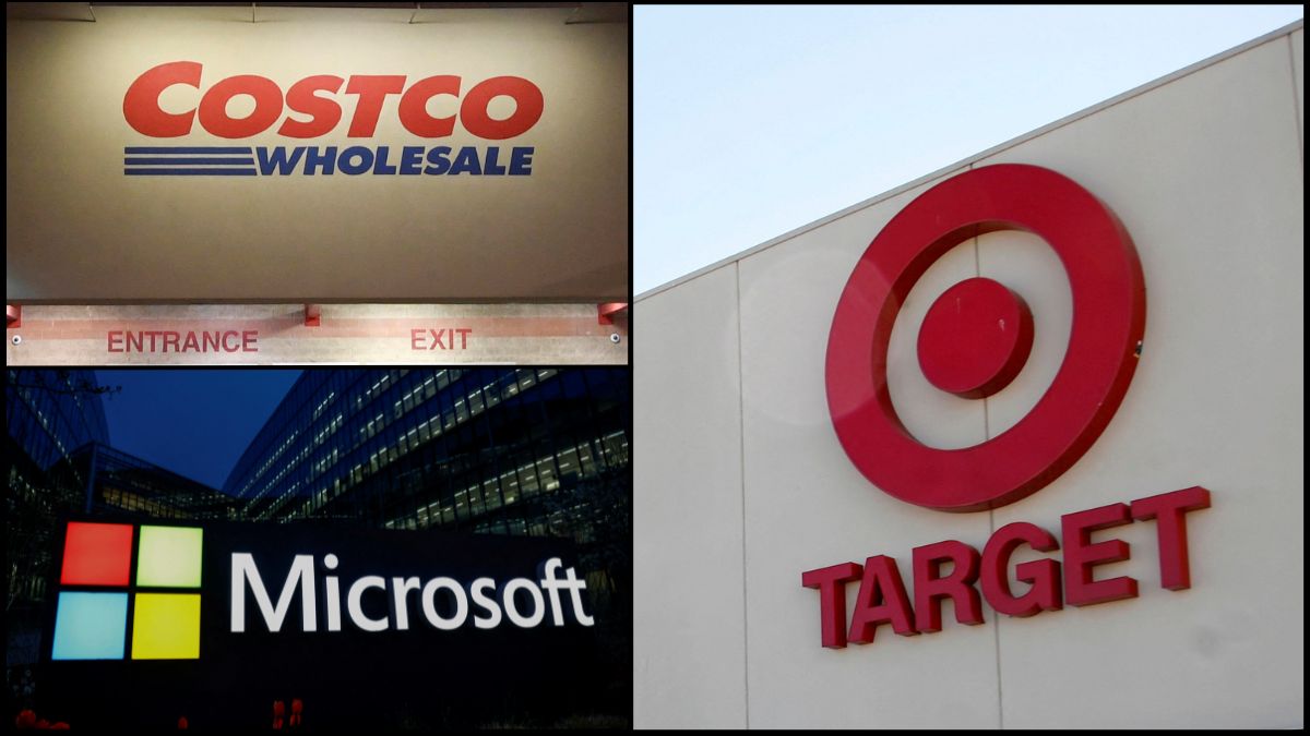 Collage of Costco, Microsoft, Target