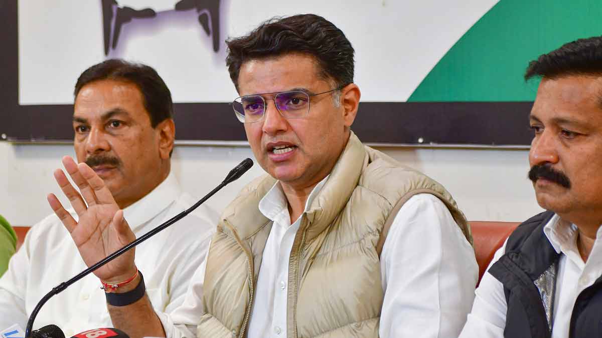 Congress leader Sachin Pilot addresses a press conference, in Mumbai | PTI