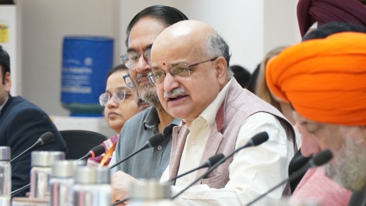 Niti Aayog CEO BVR Subrahmanyam (centre) and others during the recent Niti Tax Policy Working Paper series | X