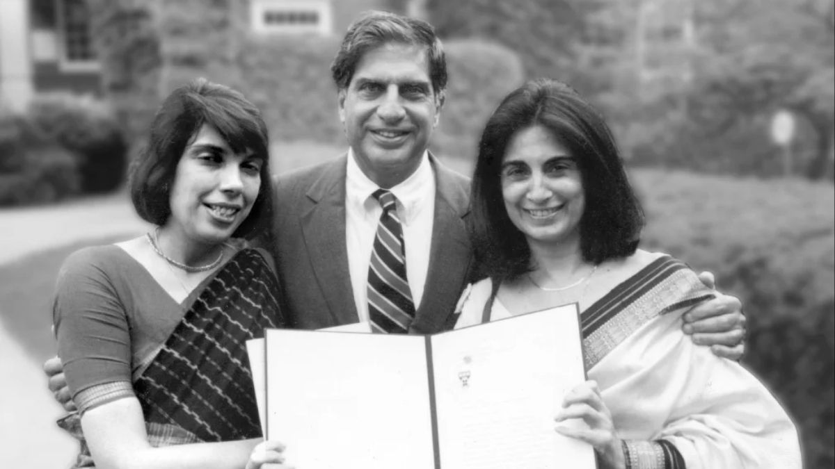 File: Ratan Tata with his sisters, Deanna Jejeebhoy and Shireen Jejeebhoy | Tata Trusts