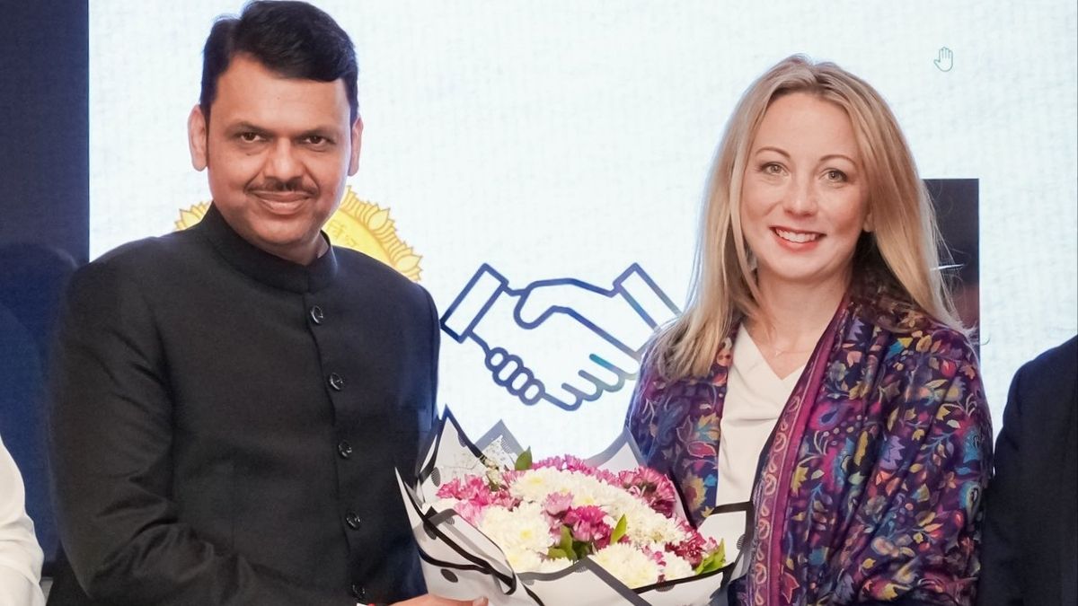 Maharashtra CM Devendra Fadnavis welcomes Starlink VP Lauren Dreyer in Mumbai | X