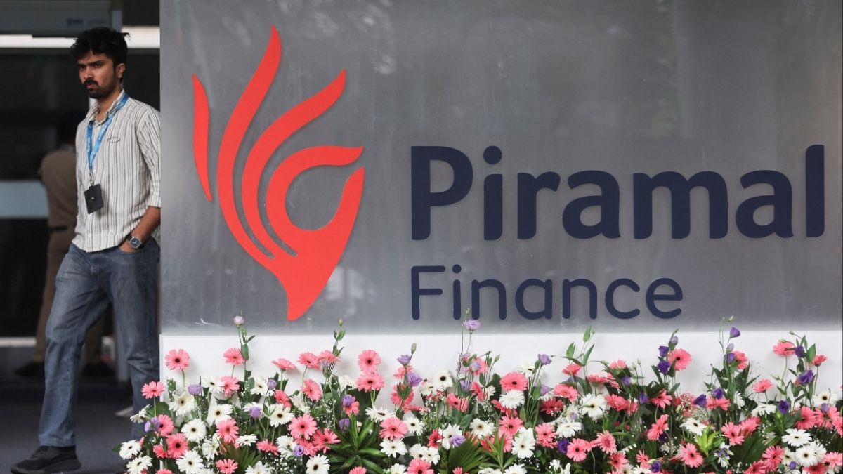 Logo of Piramal Finance at the National Stock Exchange in Mumbai on November 7, 2025. | REUTERS