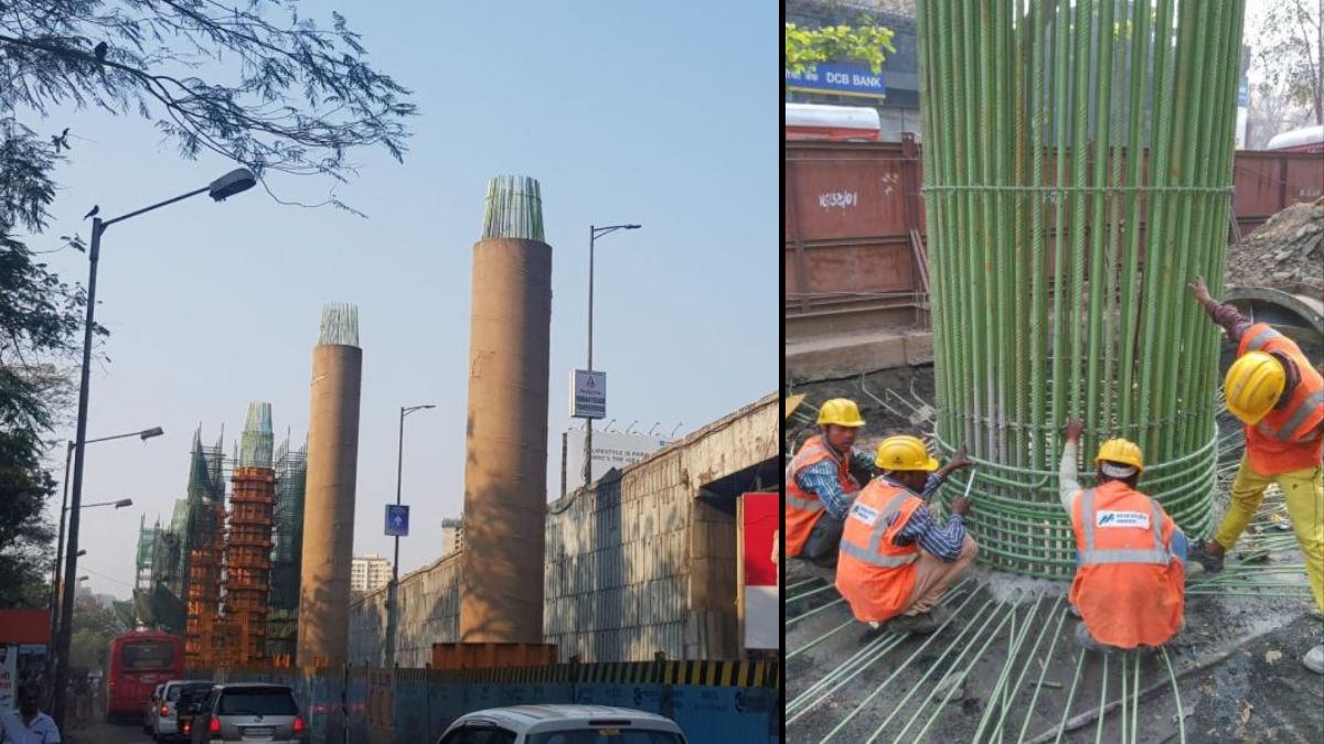 File photo of construction work at Mumbai Metro Line 4 | MMRDA