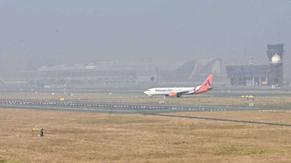 Akasa Air flight at the Navi Mumbai International Airport | Amey Mansabdar