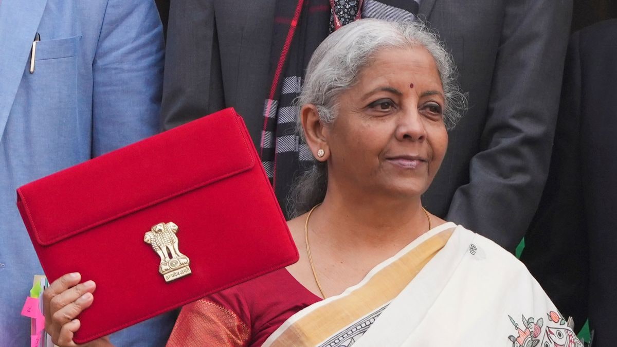 Union Finance Minister Nirmala Sitharaman upon her arrival at the Parliament House complex to present the Union Budget 2025-26, in New Delhi | PTI